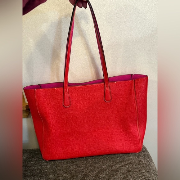 Tory Burch Perry Leather Tote – Red / Pink NWOT - Picture 7 of 7